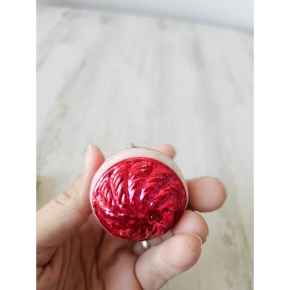 Antique red glass ornament flocked Xmas tree - Picture 7 of 7